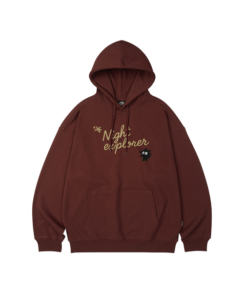 WILDROCK(ワイルドロック)の「ナイトエクスプローラーキャット オーバーサイズフードパーカー_10 COL(パーカー・レディース・ブラック/ベージュ/ネイビー/ブラウン/ピンク/ブルー/アイボリー/ダークグレー/バーガンディー/チャコール・SMALL/MEDIUM/LARGE)」の10枚目の写真