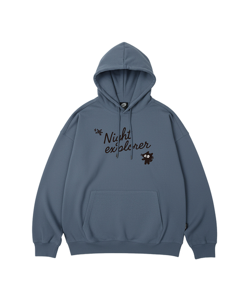 WILDROCK(ワイルドロック)の「ナイトエクスプローラーキャット オーバーサイズフードパーカー_10 COL(パーカー・レディース・ブラック/ベージュ/ネイビー/ブラウン/ピンク/ブルー/アイボリー/ダークグレー/バーガンディー/チャコール・SMALL/MEDIUM/LARGE)」の8枚目の写真