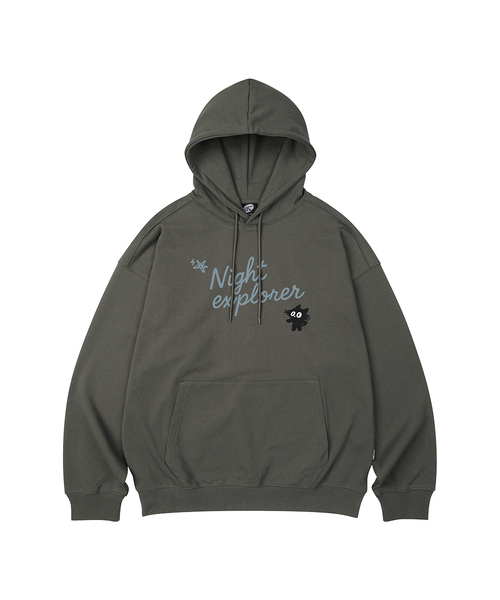 WILDROCK(ワイルドロック)の「ナイトエクスプローラーキャット オーバーサイズフードパーカー_10 COL(パーカー・レディース・ブラック/ベージュ/ネイビー/ブラウン/ピンク/ブルー/アイボリー/ダークグレー/バーガンディー/チャコール・SMALL/MEDIUM/LARGE)」の4枚目の写真
