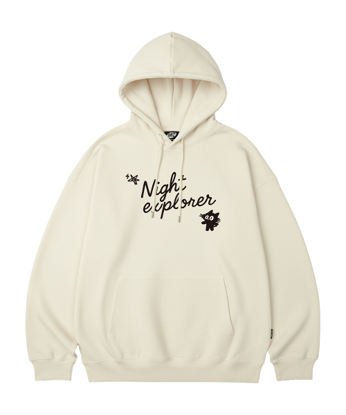 WILDROCK(ワイルドロック)の「ナイトエクスプローラーキャット オーバーサイズフードパーカー_10 COL(パーカー・レディース・ブラック/ベージュ/ネイビー/ブラウン/ピンク/ブルー/アイボリー/ダークグレー/バーガンディー/チャコール・SMALL/MEDIUM/LARGE)」の11枚目の写真