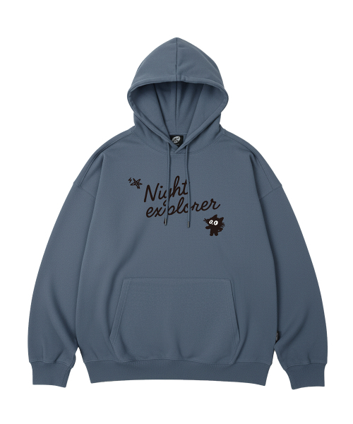 WILDROCK(ワイルドロック)の「ナイトエクスプローラーキャット オーバーサイズフードパーカー_10 COL(パーカー・レディース・ブラック/ベージュ/ネイビー/ブラウン/ピンク/ブルー/アイボリー/ダークグレー/バーガンディー/チャコール・SMALL/MEDIUM/LARGE)」の12枚目の写真