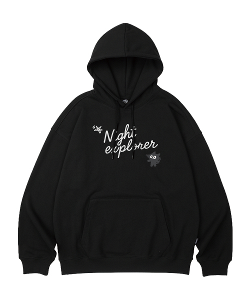 WILDROCK(ワイルドロック)の「ナイトエクスプローラーキャット オーバーサイズフードパーカー_10 COL(パーカー・レディース・ブラック/ベージュ/ネイビー/ブラウン/ピンク/ブルー/アイボリー/ダークグレー/バーガンディー/チャコール・SMALL/MEDIUM/LARGE)」の13枚目の写真
