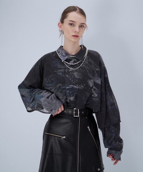 HARE（ハレ）の「レイヤードシャツ by MAO KAWASAKI(HARE)（シャツ/ブラウス・メンズ・ホワイト系その他/ブラック系その他・FREE）」の2枚目の写真