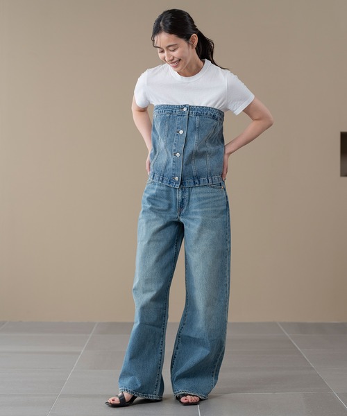Levi's(リーバイス)の「Levi's/リーバイス 2WAY デニム ビスチェ(キャミソール・レディース・インディゴブルー・XS/S/M)」の6枚目の写真