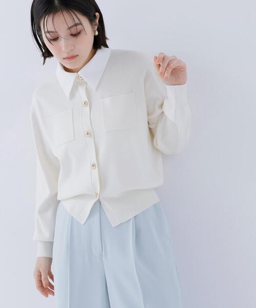 NATURAL BEAUTY BASIC(ナチュラルビューティーベーシック)の「◇2wayカラーニットカーディガン(カーディガン/ボレロ・レディース・グレー/オフホワイト/ブルー/ネイビー/ピンク・FREE)」の16枚目の写真