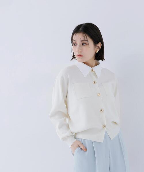 NATURAL BEAUTY BASIC(ナチュラルビューティーベーシック)の「◇2wayカラーニットカーディガン(カーディガン/ボレロ・レディース・グレー/オフホワイト/ブルー/ネイビー/ピンク・FREE)」の18枚目の写真
