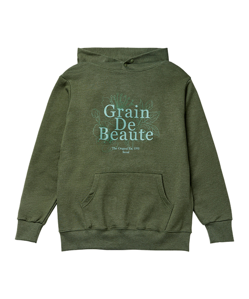 GRAIN DE BEAUTE（グランデボーテ）の「SIGNATURE HOODY [GREEN]（パーカー・レディース・グリーン・S/M/L）」の2枚目の写真