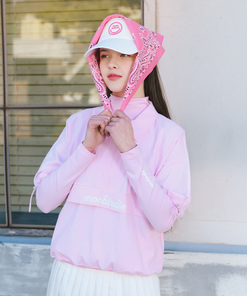 MONBIRDIE GOLF(モンバーディーゴルフ)の「モンバディ ブリーズ 風よけ 半袖 アノラック セット PINK(Tシャツ/カットソー・レディース・ピンク・S/M)」の1枚目の写真