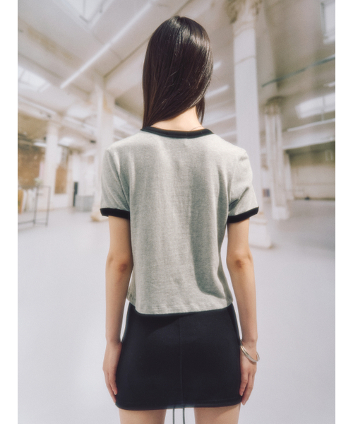 SOMSOC(ソムソック)の「LOVE MEME RINGER TOP_M.GREY(Tシャツ/カットソー・レディース・その他・FREE)」の2枚目の写真