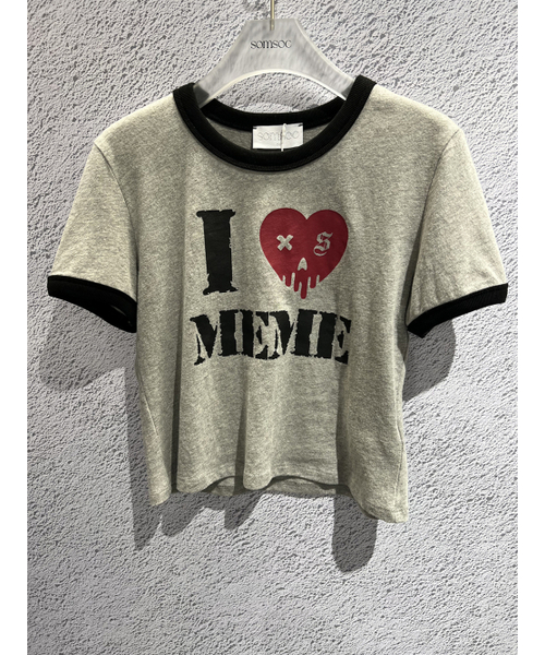 SOMSOC(ソムソック)の「LOVE MEME RINGER TOP_M.GREY(Tシャツ/カットソー・レディース・その他・FREE)」の4枚目の写真