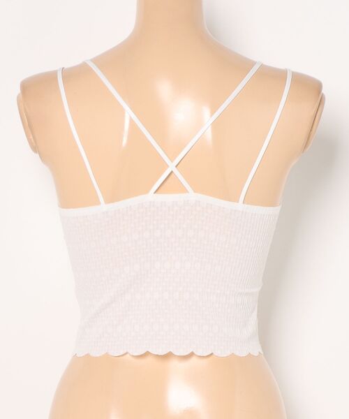 Lace Ladies(レースレディース)の「バック クロス パッド付き スカラップ ブラトップ(キャミソール・レディース・ホワイト/ベージュ/ブラック・FREE)」の5枚目の写真