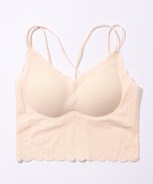 Lace Ladies(レースレディース)の「バック クロス パッド付き スカラップ ブラトップ(キャミソール・レディース・ホワイト/ベージュ/ブラック・FREE)」の19枚目の写真