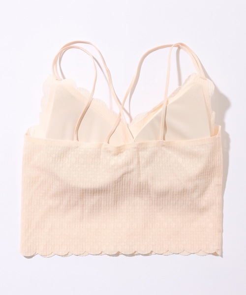 Lace Ladies(レースレディース)の「バック クロス パッド付き スカラップ ブラトップ(キャミソール・レディース・ホワイト/ベージュ/ブラック・FREE)」の21枚目の写真