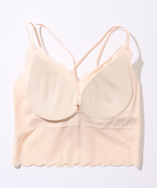 Lace Ladies(レースレディース)の「バック クロス パッド付き スカラップ ブラトップ(キャミソール・レディース・ホワイト/ベージュ/ブラック・FREE)」の22枚目の写真