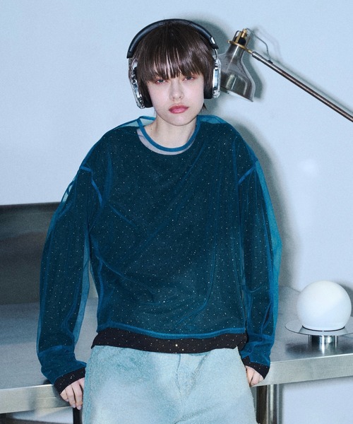 Tulle layerd shirt tops / チュールレイヤードシャツトップス（その他