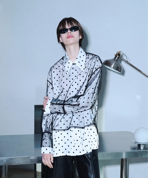 Tulle layerd shirt tops / チュールレイヤードシャツトップス（その他
