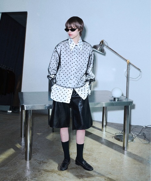 seyto(セイト)の「Tulle layerd shirt tops / チュールレイヤードシャツトップス(その他トップス・メンズ・ブラック/ブルー・3/2)」の5枚目の写真