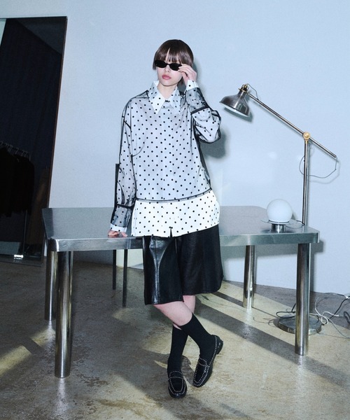 Tulle layerd shirt tops / チュールレイヤードシャツトップス（その他