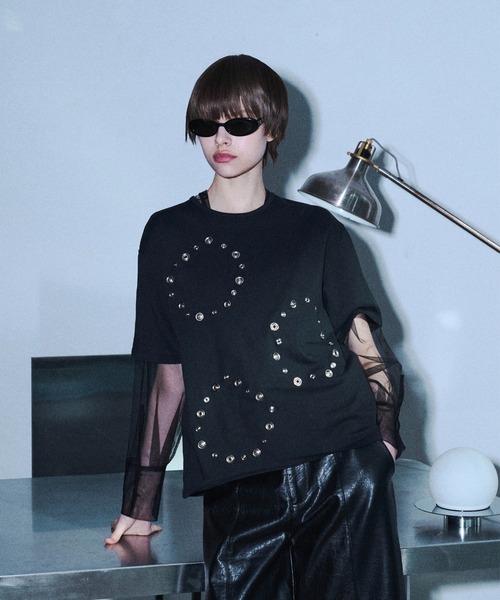 seyto(セイト)の「Tulle layerd shirt tops / チュールレイヤードシャツトップス(その他トップス・メンズ・ブラック/ブルー・3/2)」の13枚目の写真