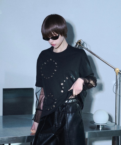 seyto(セイト)の「Tulle layerd shirt tops / チュールレイヤードシャツトップス(その他トップス・メンズ・ブラック/ブルー・3/2)」の16枚目の写真