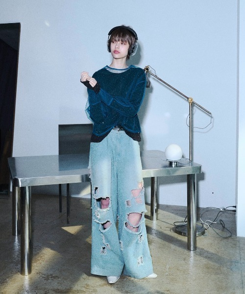 Tulle layerd shirt tops / チュールレイヤードシャツトップス（その他