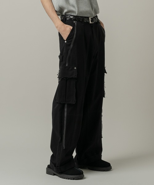 CASPER JOHN(キャスパージョン)の「Double knee cargo pants/ダブルニーカーゴパンツ(カーゴパンツ・メンズ・カーキ/ブラック/アイボリー・SMALL/X-SMALL/LARGE/MEDIUM)」の12枚目の写真
