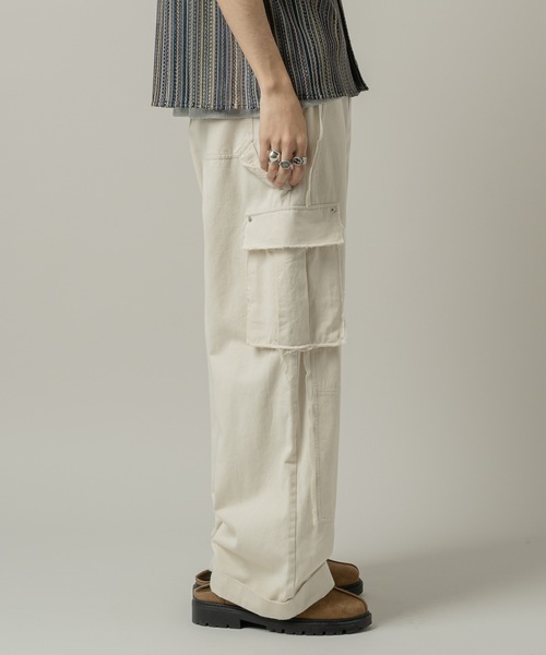 CASPER JOHN(キャスパージョン)の「Double knee cargo pants/ダブルニーカーゴパンツ(カーゴパンツ・メンズ・カーキ/ブラック/アイボリー・SMALL/X-SMALL/LARGE/MEDIUM)」の18枚目の写真