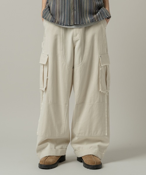 CASPER JOHN(キャスパージョン)の「Double knee cargo pants/ダブルニーカーゴパンツ(カーゴパンツ・メンズ・カーキ/ブラック/アイボリー・SMALL/X-SMALL/LARGE/MEDIUM)」の17枚目の写真