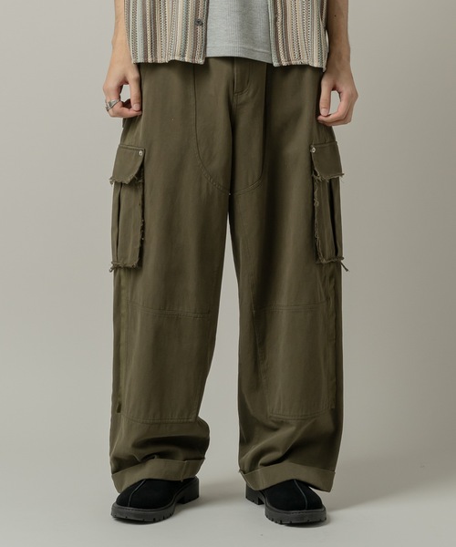 CASPER JOHN(キャスパージョン)の「Double knee cargo pants/ダブルニーカーゴパンツ(カーゴパンツ・メンズ・カーキ/ブラック/アイボリー・SMALL/X-SMALL/LARGE/MEDIUM)」の21枚目の写真