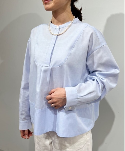 human woman（ヒューマンウーマン）の「◆ベーシックシャツ（シャツ/ブラウス・レディース・ホワイト/ブルー・MEDIUM）」の18枚目の写真