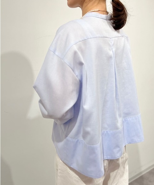 human woman（ヒューマンウーマン）の「◆ベーシックシャツ（シャツ/ブラウス・レディース・ホワイト/ブルー・MEDIUM）」の19枚目の写真