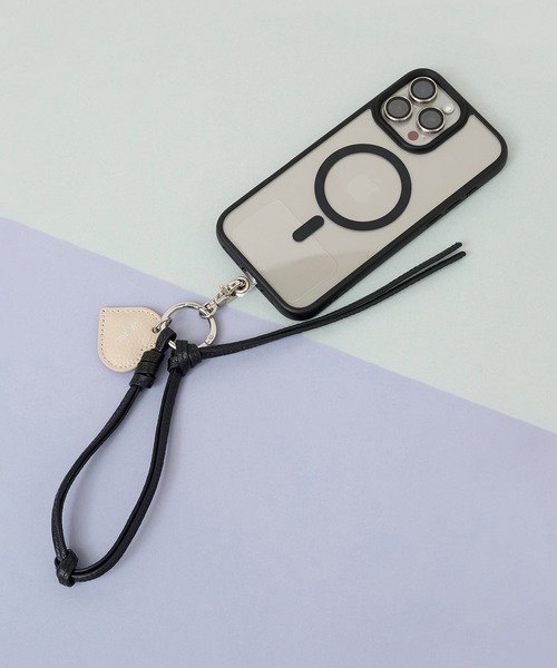 Beau're（ヴュレ）の「【BEAURE】≪別注≫Heart Colored Leather Cord 携帯ストラップ（スマホグッズ・レディース・ライトグリーン/ブラック/ベージュ/ブラウン・FREE）」の8枚目の写真