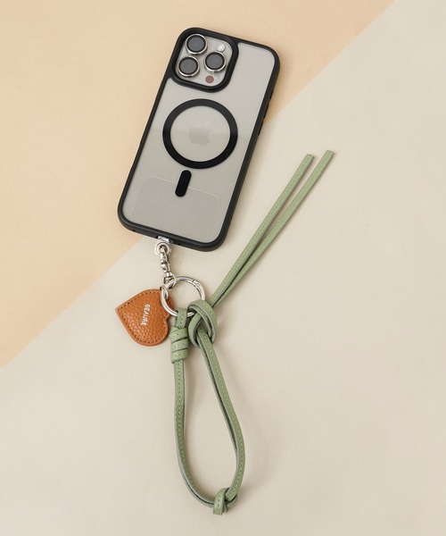 Beau're（ヴュレ）の「【BEAURE】≪別注≫Heart Colored Leather Cord 携帯ストラップ（スマホグッズ・レディース・ライトグリーン/ブラック/ベージュ/ブラウン・FREE）」の13枚目の写真