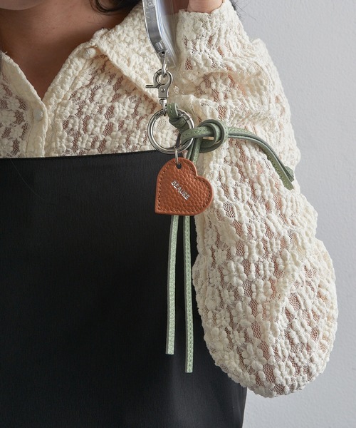 Beau're（ヴュレ）の「【BEAURE】≪別注≫Heart Colored Leather Cord 携帯ストラップ（スマホグッズ・レディース・ライトグリーン/ブラック/ベージュ/ブラウン・FREE）」の14枚目の写真