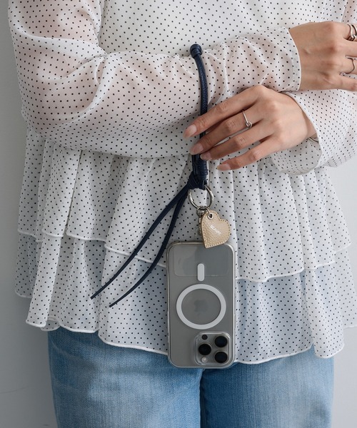 Beau're(ヴュレ)の「【BEAURE】26SS新色追加!≪別注≫Heart Colored Leather Cord 携帯ストラップ(スマホグッズ・レディース・ライトグリーン/ブラック/ベージュ/ブラウン/ライトブルー/ネイビー/グレイッシュベージュ・FREE)」の19枚目の写真