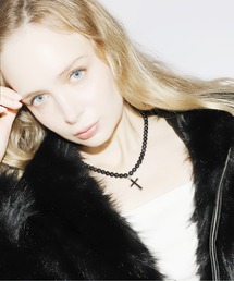 Auralyn（オーラリン）の「Cross Pearl Necress(BLACK)（ネックレス）」
