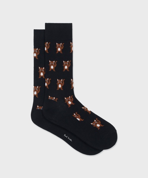 Paul Smith（ポールスミス）の「“Pop Cat” ソックス【160622 CS】（ソックス/靴下・メンズ・ブルーグリーン/ブラック/ネイビー・25-27）」の2枚目の写真