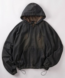 SlashDate（スラッシュデイト）の「【88】ヴィンテージライク デニム カモフラ柄 フードブルゾン ドローコード付【セットアップ可能】（ブルゾン）」