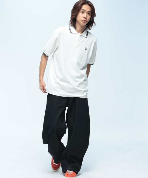 U.S. POLO ASSN.(ユーエスポロアッスン)の「U.S. POLO ASSN. (ユーエスポロアッスン) 半袖ポロシャツ 鹿の子 ライン ワンポイント ポロ PLM61103(ポロシャツ・メンズ・ブルー/ブラック/ホワイト・LL/L/M)」の5枚目の写真