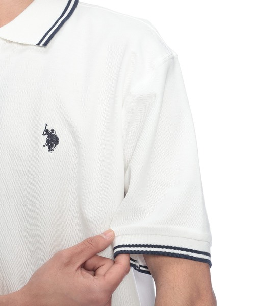 U.S. POLO ASSN.(ユーエスポロアッスン)の「U.S. POLO ASSN. (ユーエスポロアッスン) 半袖ポロシャツ 鹿の子 ライン ワンポイント ポロ PLM61103(ポロシャツ・メンズ・ブルー/ブラック/ホワイト・LL/L/M)」の16枚目の写真