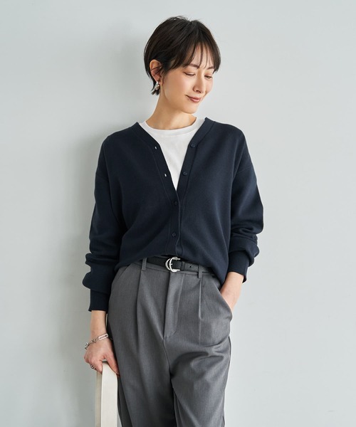 STYLE DELI(スタイルデリ)の「しっとりもっちりVネックカーディガンB(カーディガン/ボレロ・レディース・ネイビー/ミント/ホワイト・MEDIUM)」の16枚目の写真