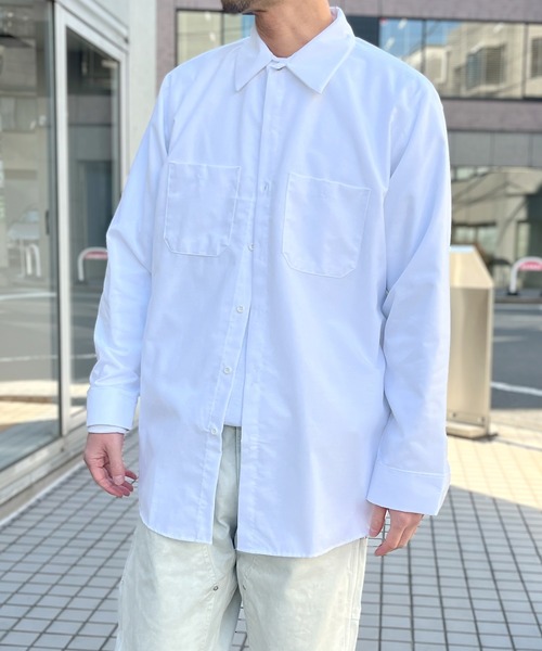 RED KAP（レッドキャップ）の「【RED KAP】レッドキャップ 4.25オンス ポプリン ワークシャツ 長袖（シャツ/ブラウス・メンズ・ブラック/グレー/ネイビー/ホワイト/サックスブルー/ブラウン・M/L/XL）」の2枚目の写真