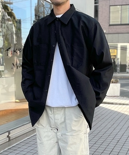 RED KAP（レッドキャップ）の「【RED KAP】レッドキャップ 4.25オンス ポプリン ワークシャツ 長袖（シャツ/ブラウス・メンズ・ブラック/グレー/ネイビー/ホワイト/サックスブルー/ブラウン・M/L/XL）」の3枚目の写真