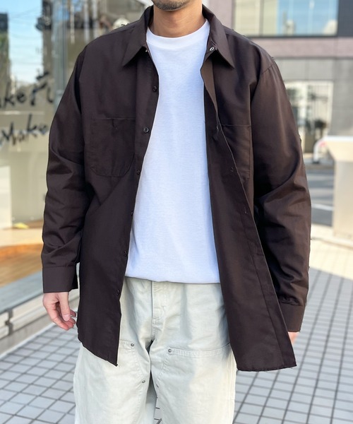 RED KAP（レッドキャップ）の「【RED KAP】レッドキャップ 4.25オンス ポプリン ワークシャツ 長袖（シャツ/ブラウス・メンズ・ブラック/グレー/ネイビー/ホワイト/サックスブルー/ブラウン・M/L/XL）」の22枚目の写真
