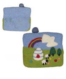 I.O.E（アイオイ）の「フェルト アニマルモチーフ ジップポーチ（コインケース）」