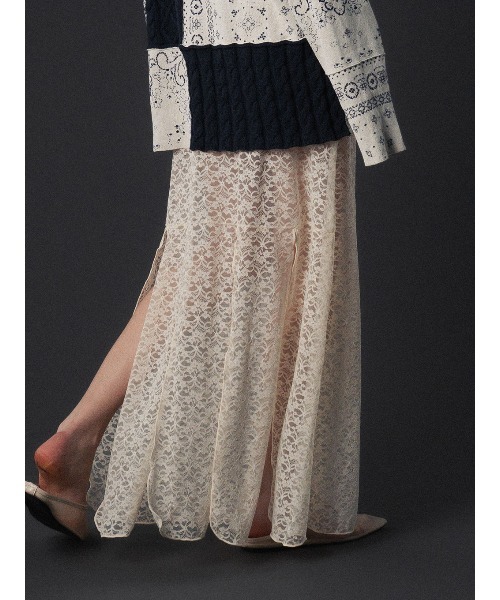 ELCHELE(エルチェレ)の「BtoF LACE SQUID SKIRT(スカート・レディース・ブラック/オフホワイト/ターコイズブルー・FREE)」の5枚目の写真