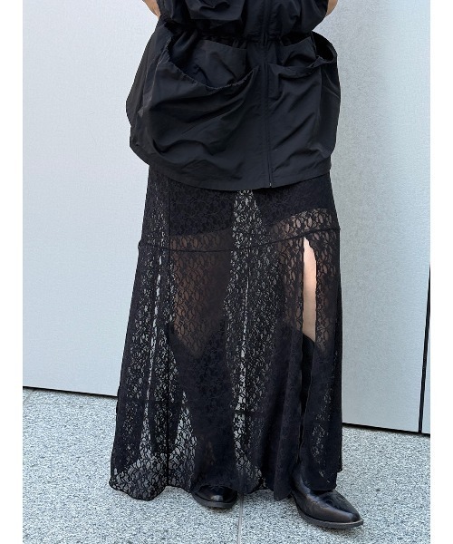 ELCHELE(エルチェレ)の「BtoF LACE SQUID SKIRT(スカート・レディース・ブラック/オフホワイト/ターコイズブルー・FREE)」の14枚目の写真