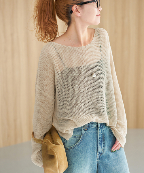 Spick & Span（スピックアンドスパン）の「ルーズニットプルオーバー（ニット/セーター・レディース・ベージュ/ホワイト/ブラウン・FREE）」の6枚目の写真