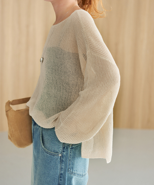 Spick & Span（スピックアンドスパン）の「ルーズニットプルオーバー（ニット/セーター・レディース・ベージュ/ホワイト/ブラウン・FREE）」の8枚目の写真