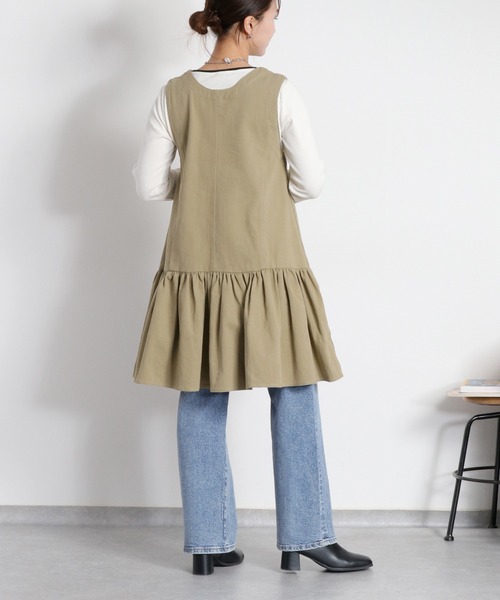 cepo（セポ）の「〈前後2way〉リボンチュニック フロントジップワンピース（チュニック・レディース・ブラック/オリーブ/オフホワイト・M）」の9枚目の写真